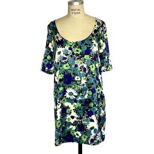 Bright Spring Summer Floral Rebecca Taylor Dress Scoop Neck 14